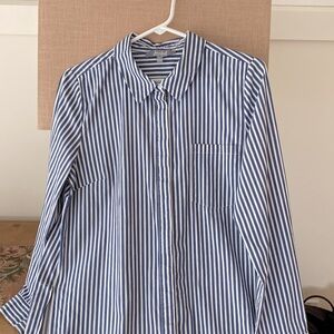 Marled reunited clothing navy and white striped coverup, tunic, blouse size L